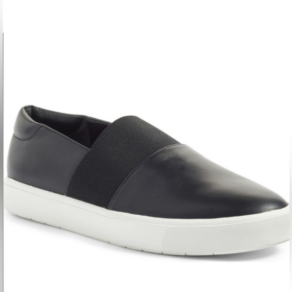 Vince corbin women’s black leather slip on sneakers shoes size 11